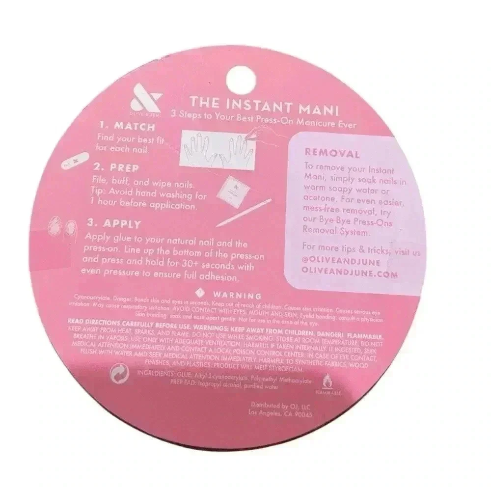 Olive and June Instant Mani Medium Length Heart Kit